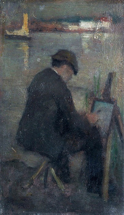 An Artist Painting. Walter Greaves