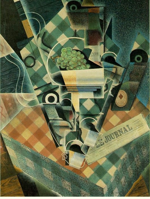 Gris Still life with checked tablecloth, 1915, 116 x 89 cm,. Juan Gris