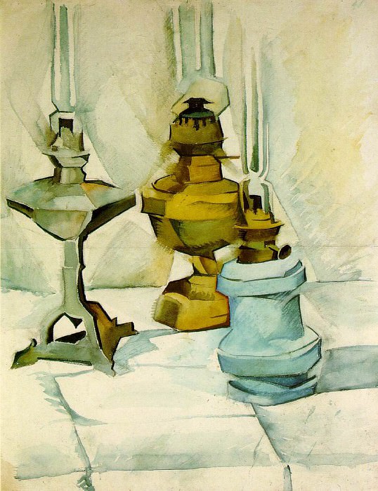 Gris Three lamps, 1910-11, 61.8x47.8 cm, Kunstmuseum Bern. Juan Gris