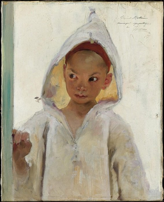 Portrait of a Young Boy wearing a Burnous. Henry Jules Jean Geoffroy