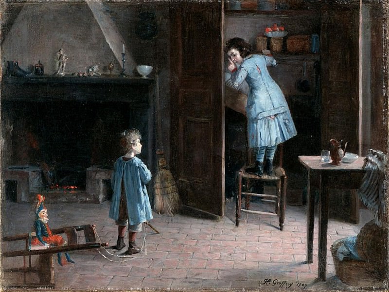 Children in an Interior. Henry Jules Jean Geoffroy