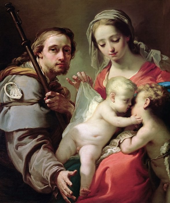 Мадонна с младенцем и святыми Иоанном, Анной и Рохом (фрагмент). Гаэтано Гандольфи