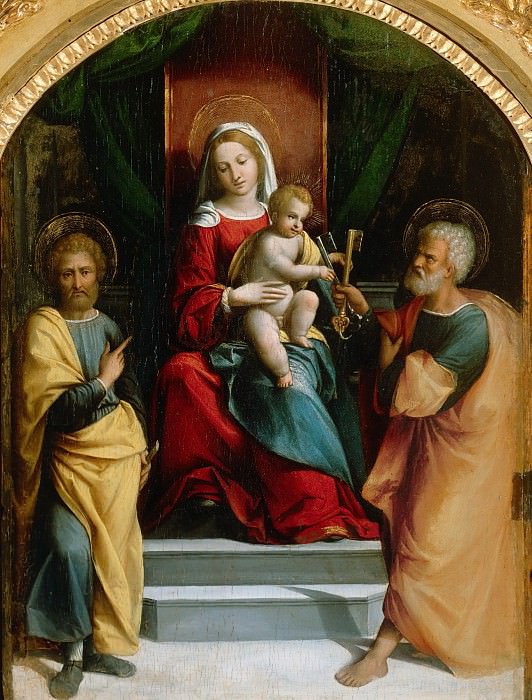 Мадонна с Младенцем и святыми Петром и Павлом. Гарофало (Бенвенуто Тизи)