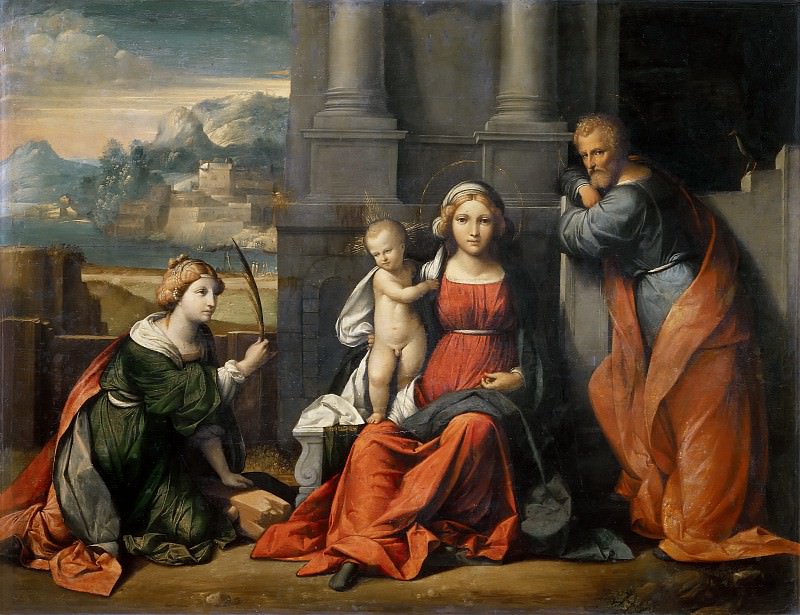 Holy Family with Saint Catherine of Alexandria. Garofalo (Benvenuto Tisi)