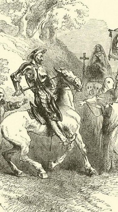Don Quixote stops the Procession of Disciplants. John Gilbert