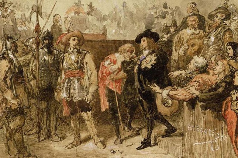 Карл I (1600-49) покидает Вестминстер-Холл после вынесения смертного приговора. Джон Гилберт