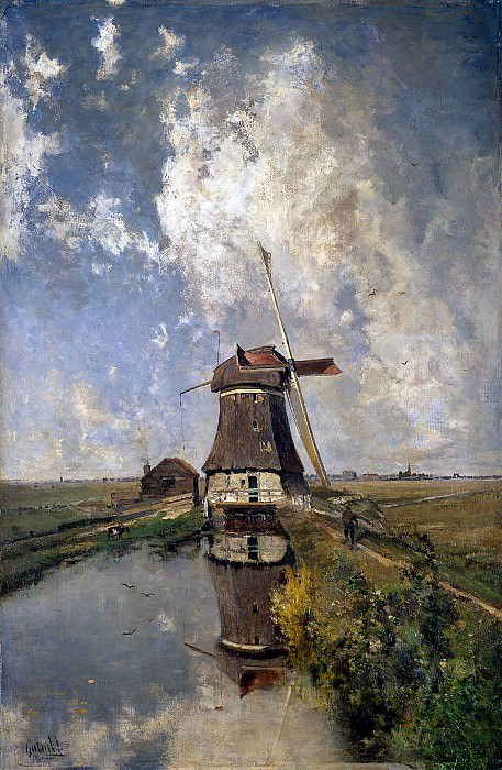 Mill in the polder Sun. Paul Joseph Constantine Gabriel