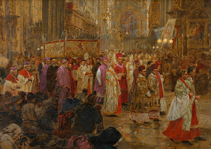 Der XXIII. Internationale Eucharistische Kongress in Wien (Umzug im Stephansdom). Wilhelm Gause