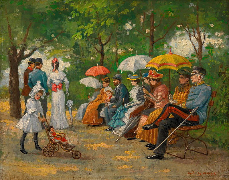 The Alley of Gossips in Vienna’s Prater; Die Lästerallee im Wiener Prater. Wilhelm Gause