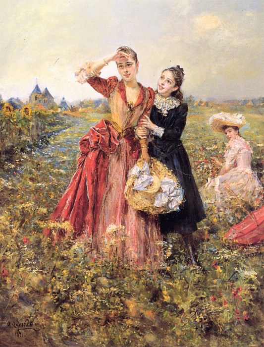 Собирание полевых цветов. Эдуардо Леон Гарридо