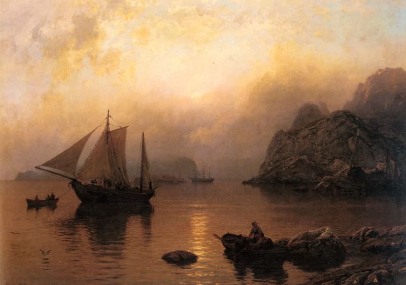 Fishing Party At Sunrise, Hans Fredrik Gude