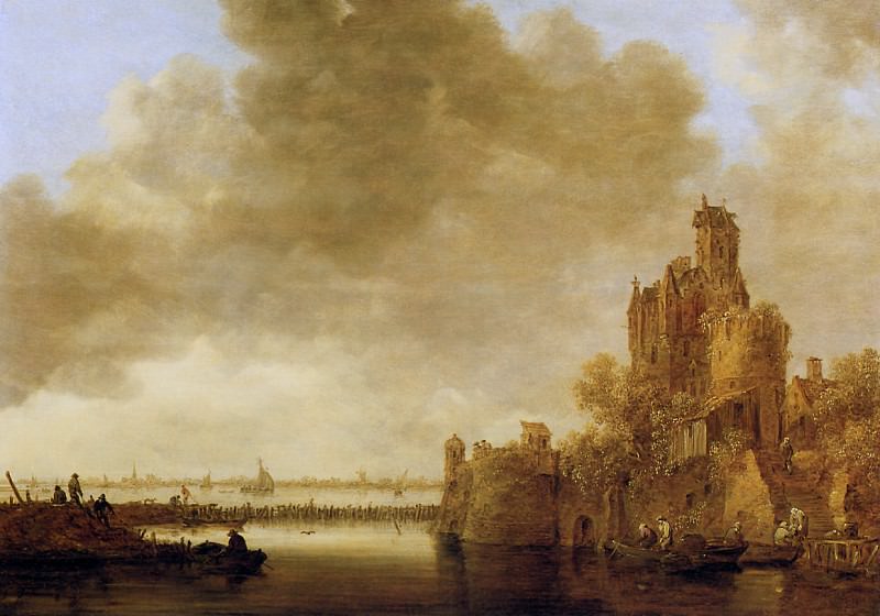 Пейзаж с рекой и башней. Ян ван Гойен