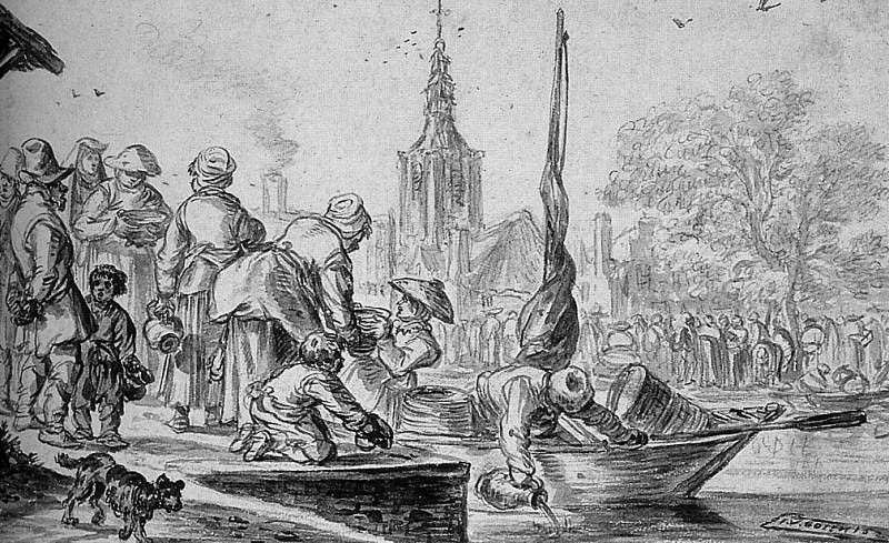 На рынке в Гааге. Ян ван Гойен