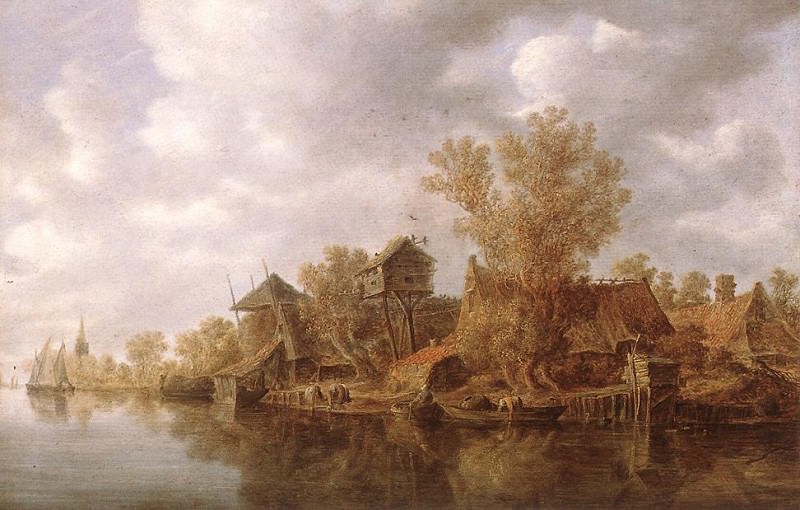 Деревня у реки. Ян ван Гойен