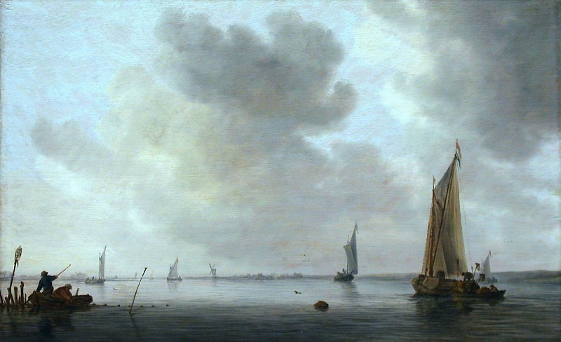 Fishing Boats off an Estuary. Jan Van Goyen