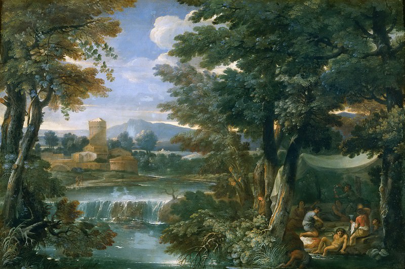 Landscape with a Scene in a Tent. Giovanni Francesco Grimaldi