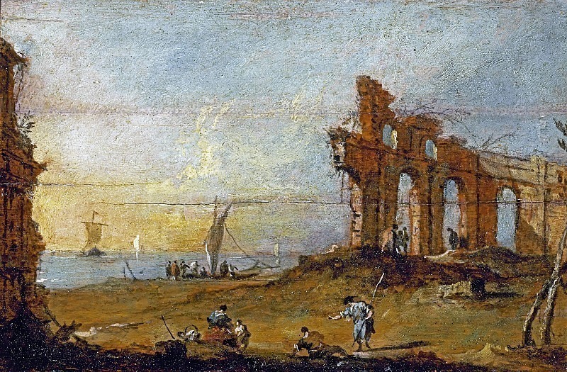 Capriccio with Roman ruins. Giacomo Guardi