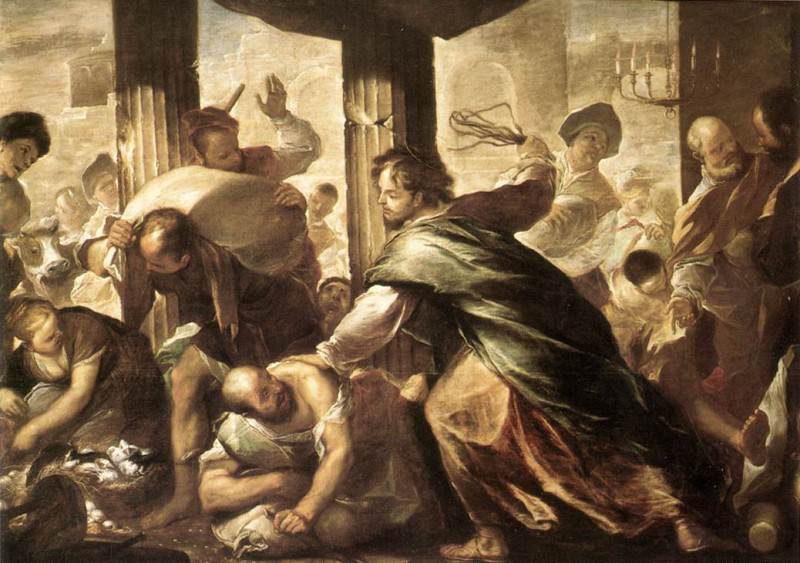 Christ Cleansing The Temple. Luca Giordano