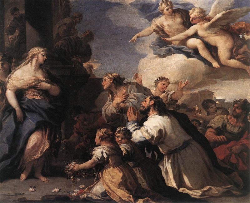Psyche Honoured By The People. Luca Giordano