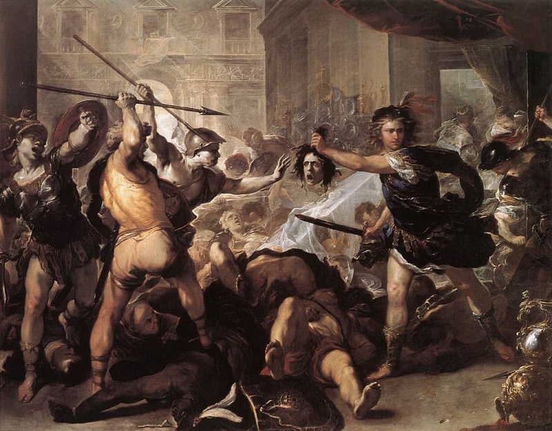 Персей, сражаающийся с Финеем и его соратниками. Лука Джордано