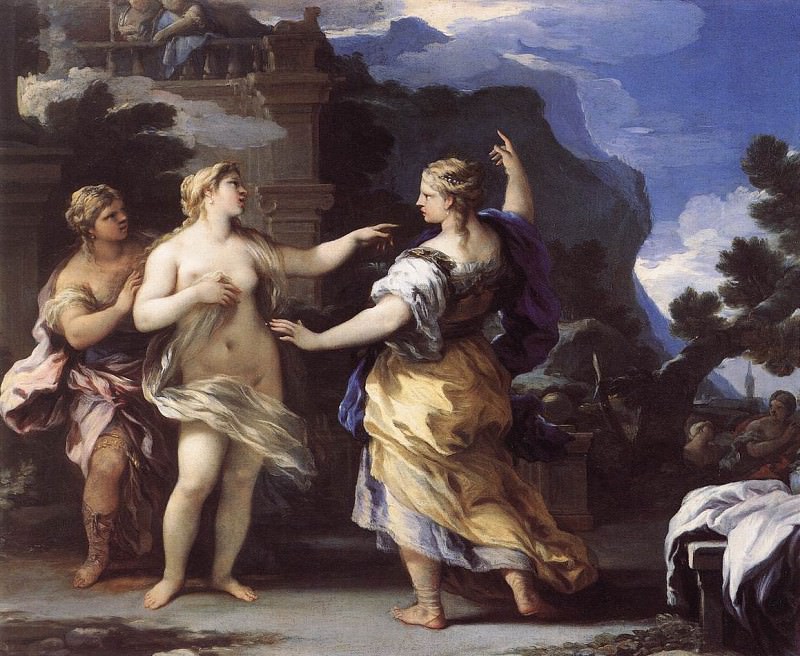 Venus Punishing Psyche With A task. Luca Giordano