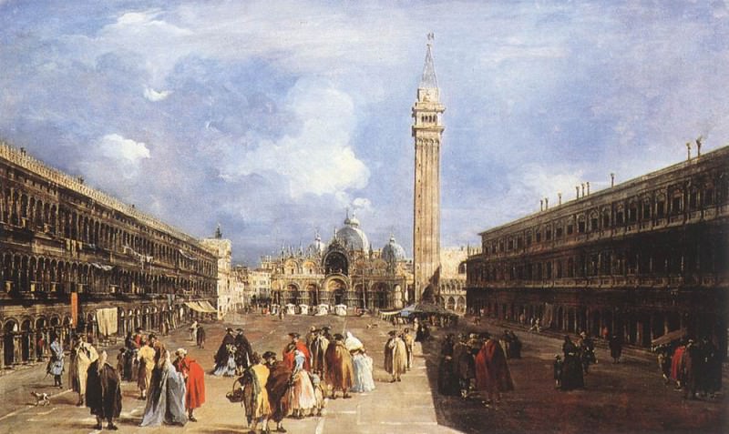 The Piazza San Marco towards the Basilica. Francesco Guardi