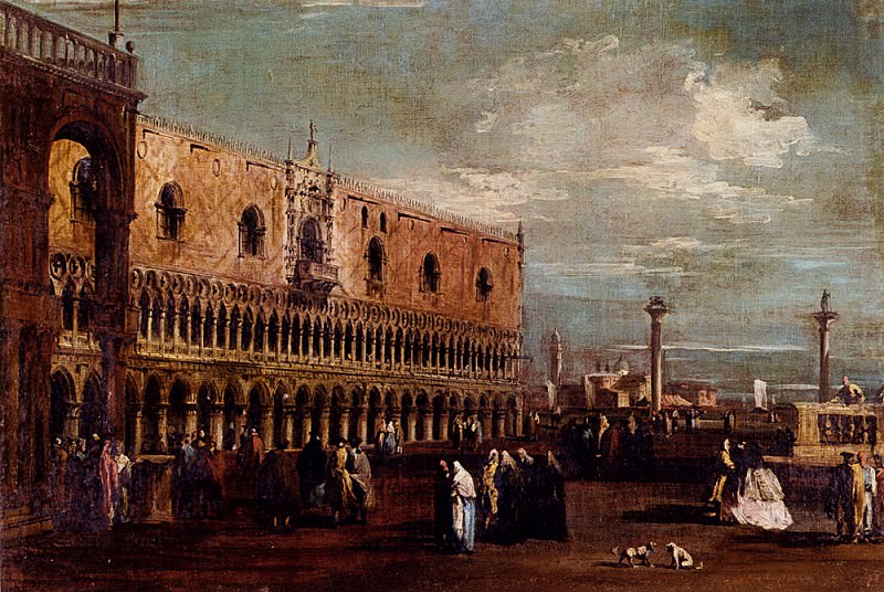 Venice A View Of The Piazzetta Looking South With The Palazzo Ducale. Francesco Guardi
