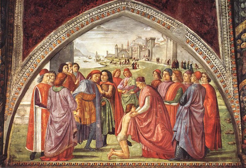 RENUNCIATION OF WORLDLY GOODS CAPPELLA SASSETTI. Domenico Ghirlandaio