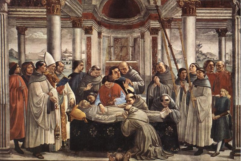 THE DEATH OF ST FRANCIS CAPPELLA SASSETTI STR. Domenico Ghirlandaio