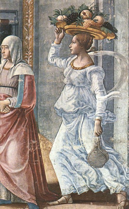 BIRTH OF ST JOHN THE BAPTIST DETAIL CAPPELLA. Domenico Ghirlandaio