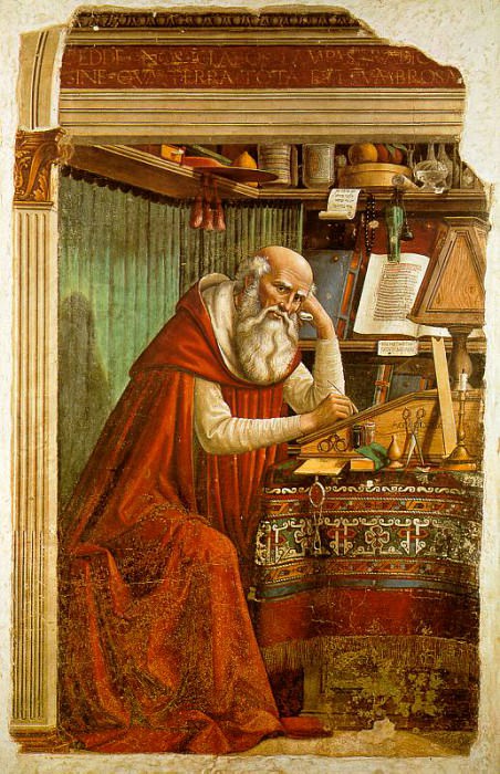 SAINT JEROME IN HIS STUDY OGNISSANTI FIRENZE. Domenico Ghirlandaio