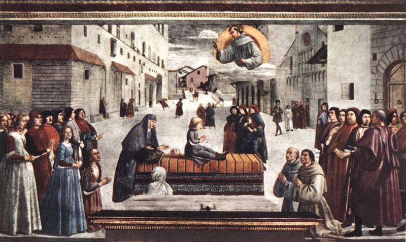 RESURRECTION OF A BOY CAPPELLA SASSETTI STRIN. Domenico Ghirlandaio