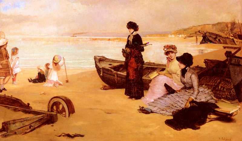 Gonzalez Vicente Palmaroli A Summers Afternoon At The Beach. Висенте Пальмароли и Гонсалес