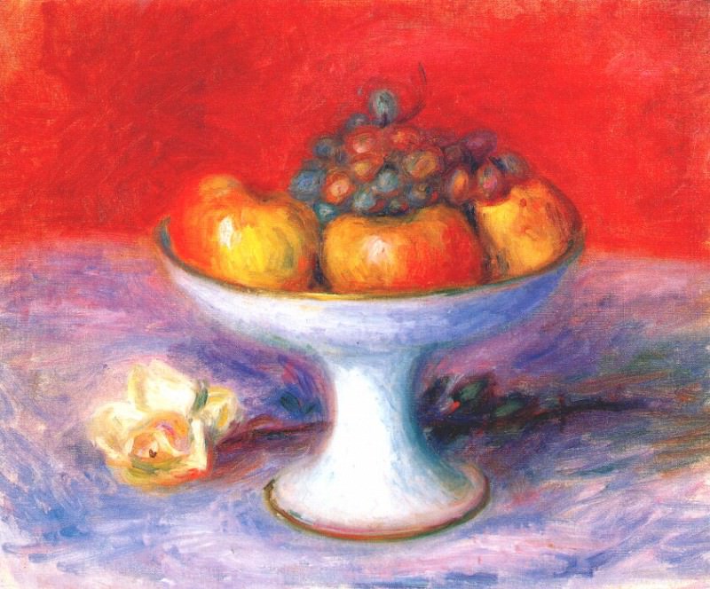 fruit and a white rose c1930s. William James Glackens