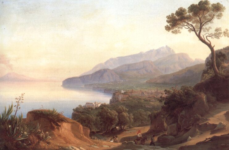 Вид из Амальфи на залив Сорренто. Иоганн Георг Гмелин