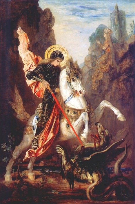 Святой Георгий и дракон, ок.1870. Гюстав Моро