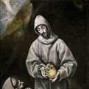 San Francisco de Asís y el hermano León meditando sobre la Muerte [y taller], El Greco