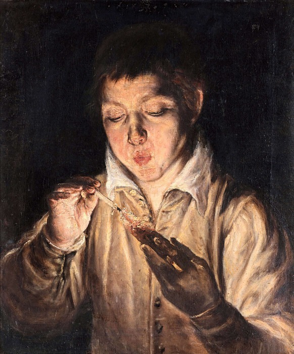 Boy Blowing an Ember. El Greco