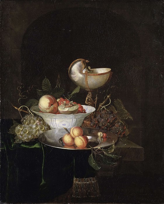 Still Life with Fruit and a Nautilus Goblet. Nicolaes van Gelder