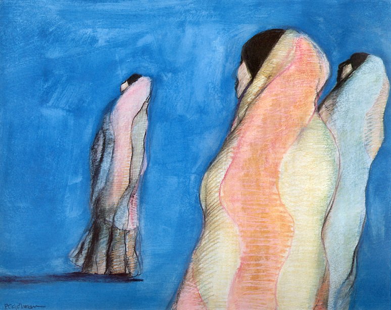 Эскиз к картине -Три женщины в пустыне-. Карл Рудольф Горман