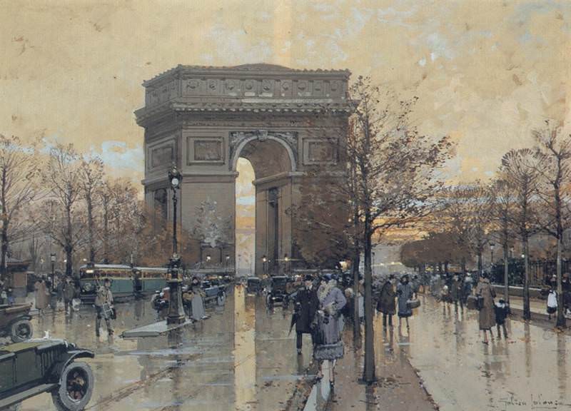 The Arc de Triomphe Paris. Laloue Eugene Galien