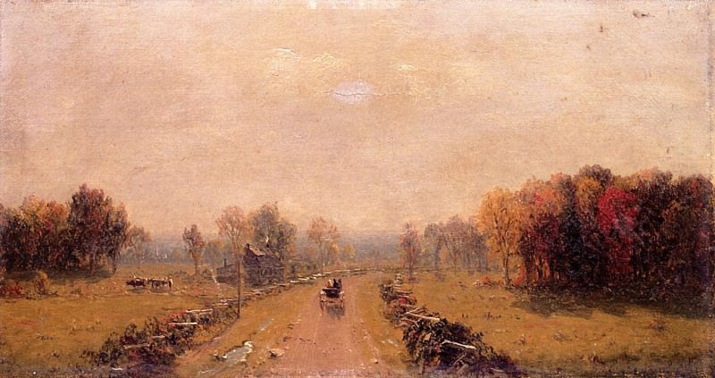 Carriage on a Country Road. Sanford Robinson Gifford
