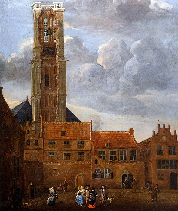Grasdorp Jan Tower of Grote Kerk in Zwolle Sun. Ян Грасдорп