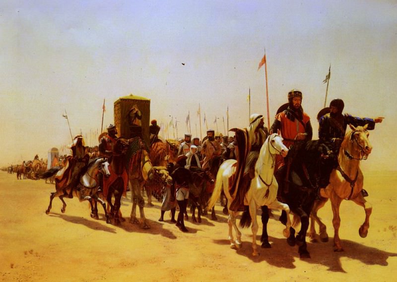 Richard Coeur de Lion on his way to Jerusalem. James William Glass