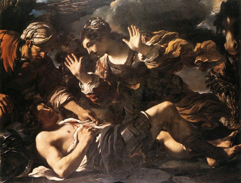 Ermina Finds the Wounded Tancred. Guercino (Giovanni Francesco Barbieri)
