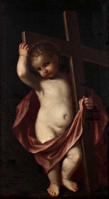 The Christ Child Holding a Cross. Guercino (Giovanni Francesco Barbieri) (After)