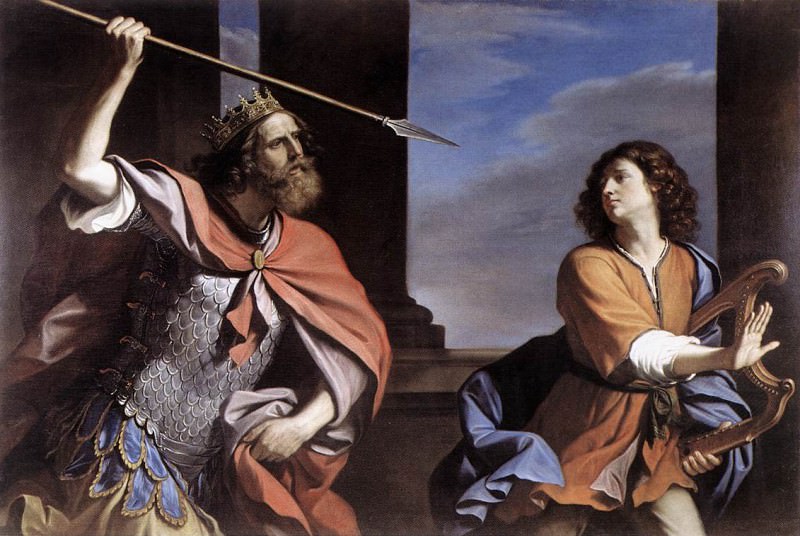 Saul Attacking David. Guercino (Giovanni Francesco Barbieri)