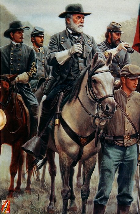 General Lee and Staff. Gettysburg
