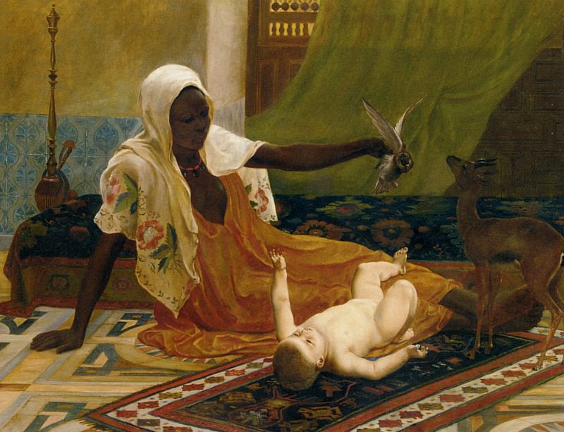 A New Light in the Harem 1885 Oil on Canvas. Frederick Goodall
