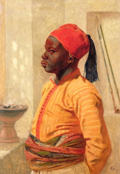 Half Length Portrait of an Arab Boy. Frederick Goodall